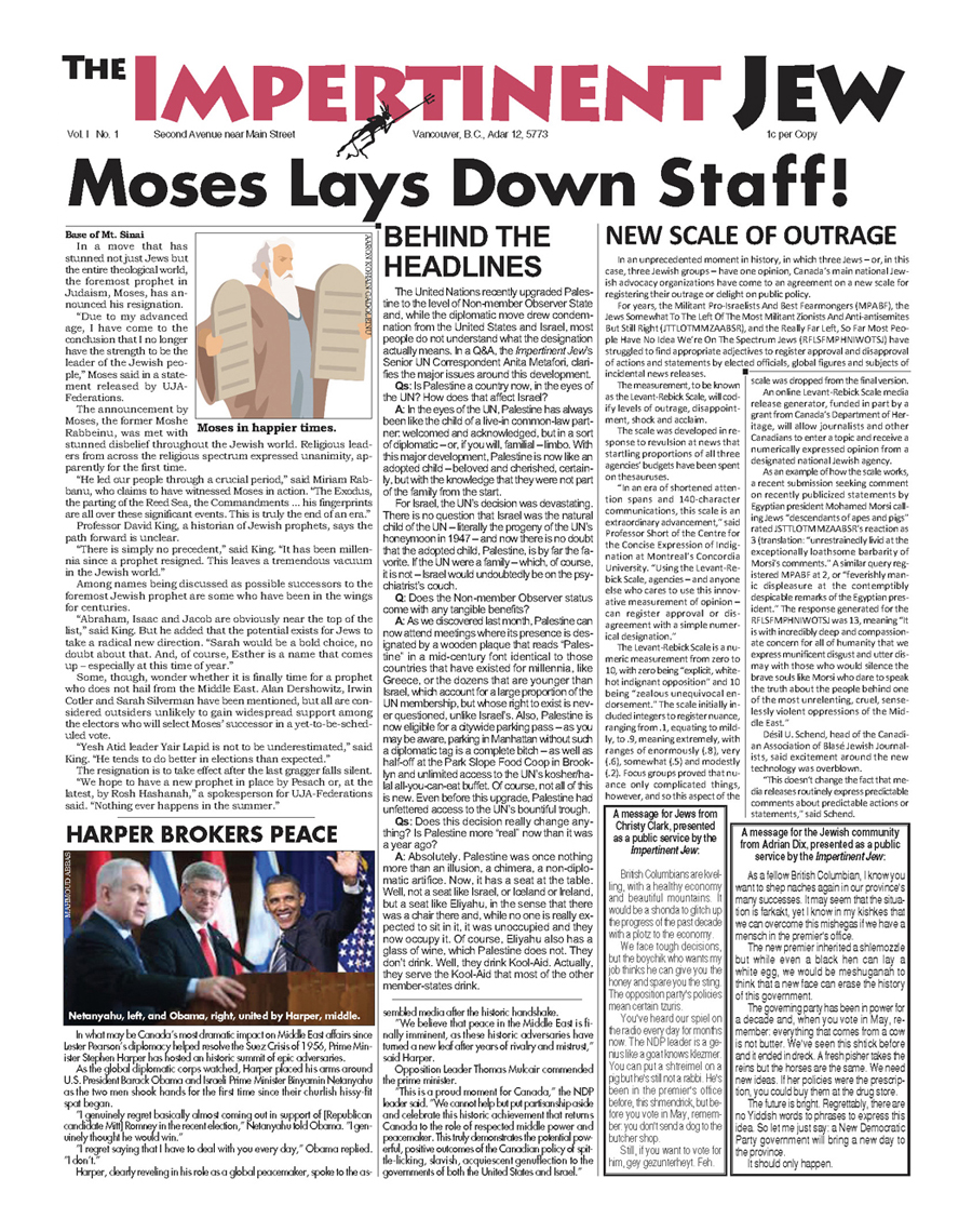 Impertinent Jew Purim paper